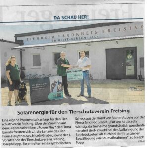 Eine Solaranlage für den Tierschutzverein Freising e.V.